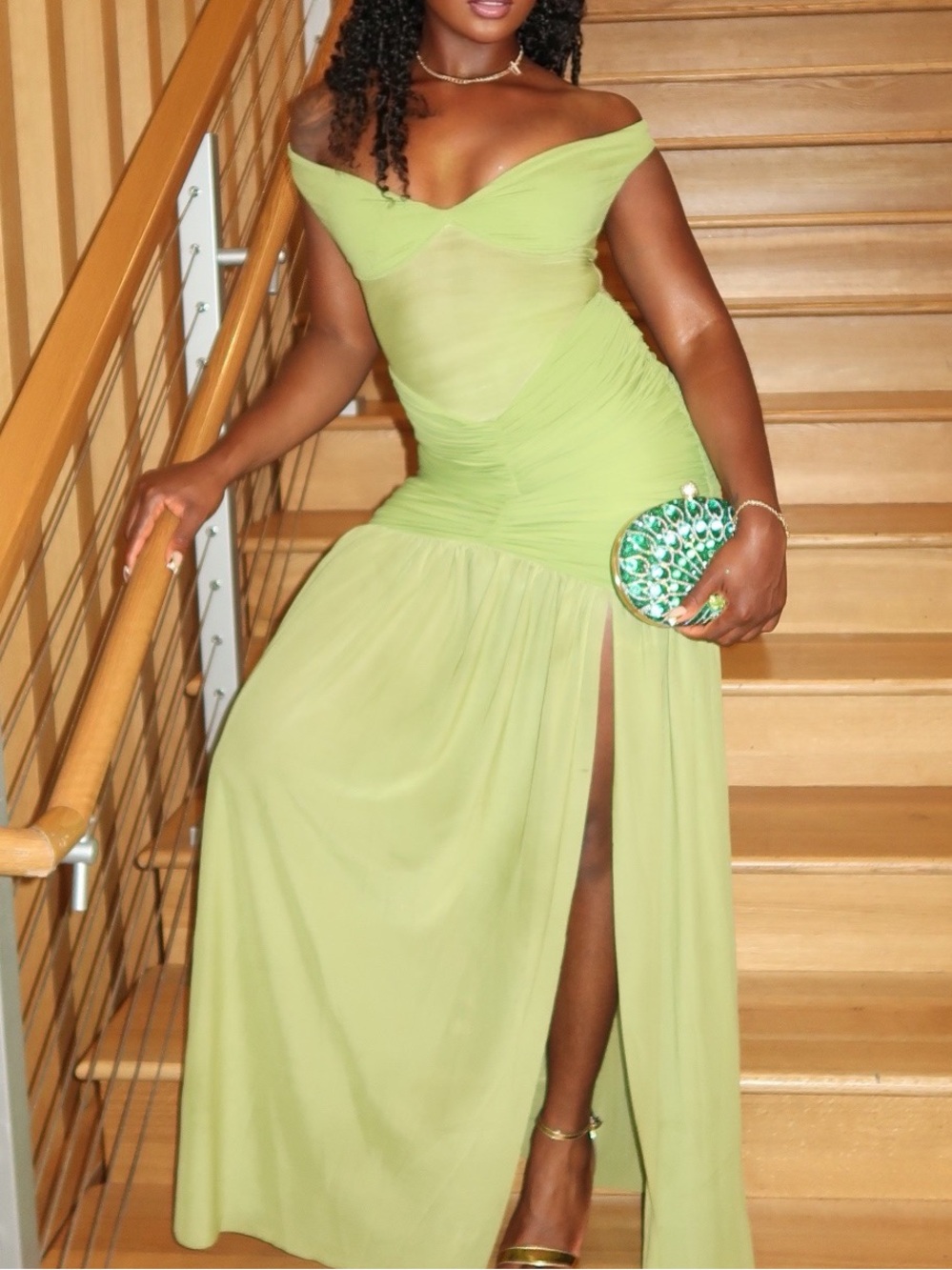 BABYBOO Alaia Maxi Dress in Olive Size XS - New